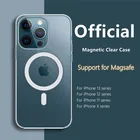 Прозрачный Магнитный чехол для iPhone 13 12 11 Pro Max Mini X XS Max XR, прозрачный чехол с поддержкой беспроводной зарядки