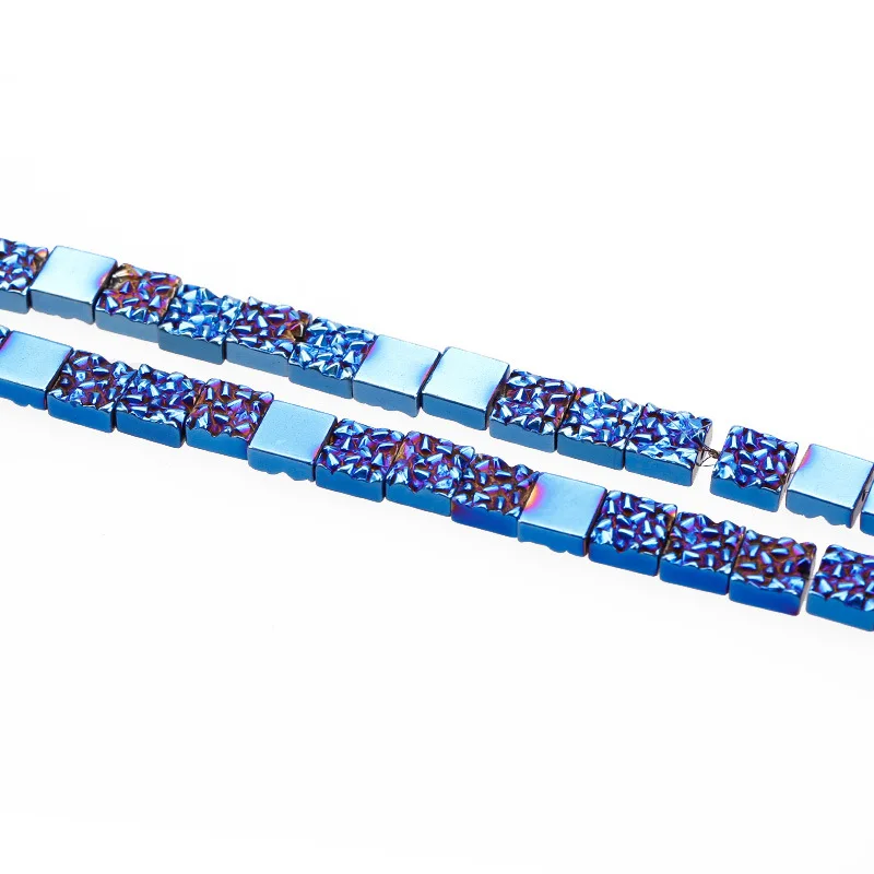 Натуральный гематит квадратные жемчужины с покрытием острые гематитовые бусины