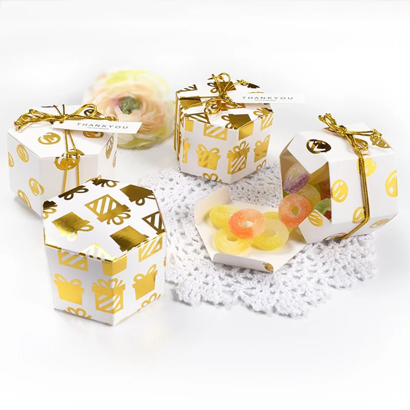 50 шт. 7 5*7 5*5 5 см шестигранные коробки для конфет закусок тортов ювелирных изделий