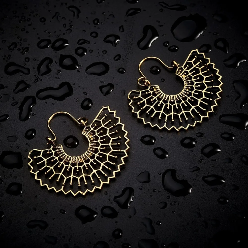 

20 Pairs Bohemian Retro Style Alloy Hoop Earrings Arched Shape Antique Golden Earrings for Women DIY Jewelry Accessories