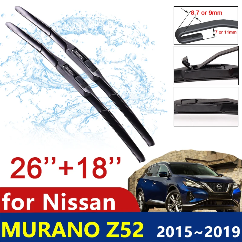 

Car Wiper Blades for Nissan Murano Z52 2015~2019 Front Windscreen Windshield Wipers Car Accessories Stickers 2016 2017 2018