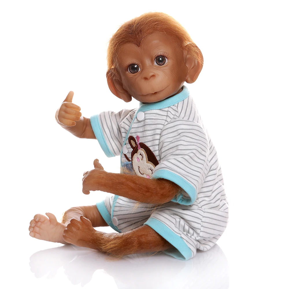 NPK новая очень детальная картина ручной работы 46 см reborn премиe baby Monkey orangutans