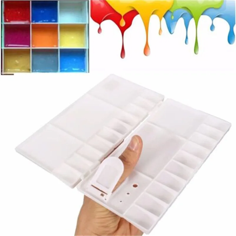 

1Pc Kids Drawing Toy 25 Grids Palette Large Art Paint Tray Artist Oil Watercolor Plastic Palettes For Painting Drawing Supply