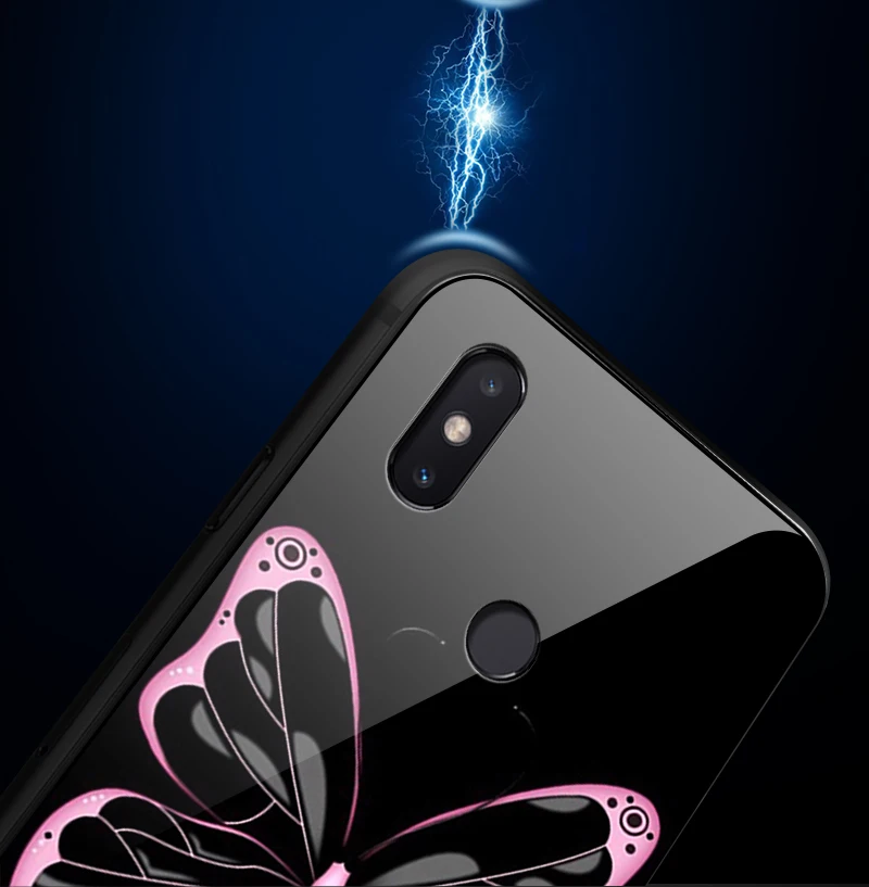 Чехол из закаленного стекла для Xiaomi 5X6X8 9 SE A1 A2 Lite для Redmi Note 4x 5A 6 7 Pro Prime жесткий бампер с глубокой мягкой печатью Coques
