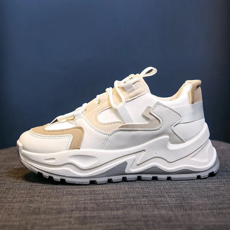 

2021 New Women's Spring Platform Chunky Sneakers,Gray Brown Sports Shoes,Comfort Casual Sport Shoes Women Vulcanize Sneakers