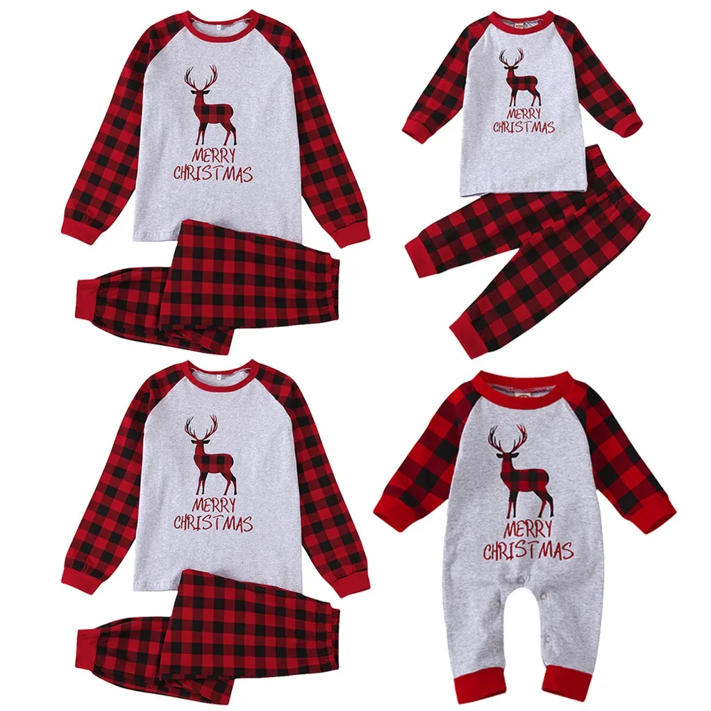 Рождественские пижамы для всей семьи комплект 2020 костюм родителей и ребенка