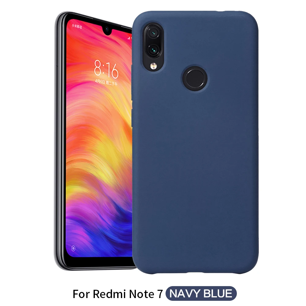 DBlue Чехол для телефона Redmi Note 7, чехол для Xiaomi Redmi Note 7, однотонный силиконовый чехол для Redmi Note 6, 7 Pro, чехол для Xiaomi - Цвет: DBlue