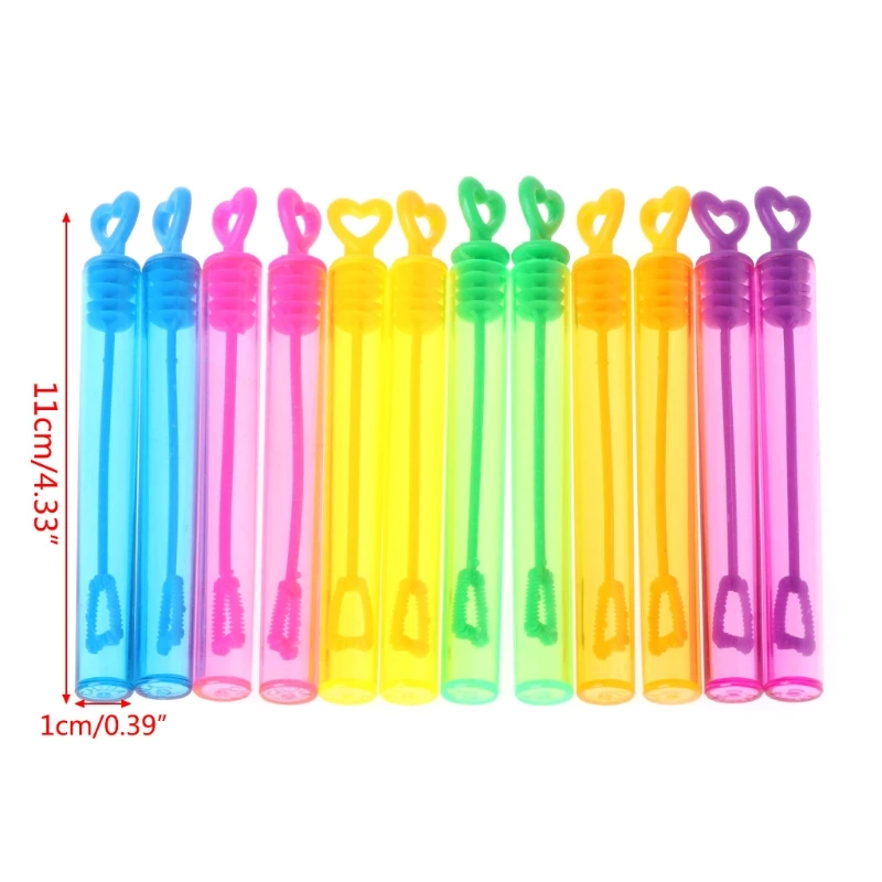 

12pcs Heart Soap Bubble Bottles Toys Children Kids Outdoor Home Decor Toy