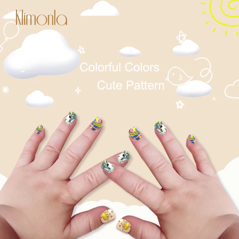 24Pcs/Set Nails French Pre-Designed Fake kids Finger Cute Short False With Glue Safe And Non-Toxic Brand New | Красота и здоровье