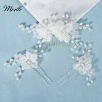 miallo handmade flower hair comb for women accessories silver color hair pins bridal wedding hair jewelry prom bride headpiece