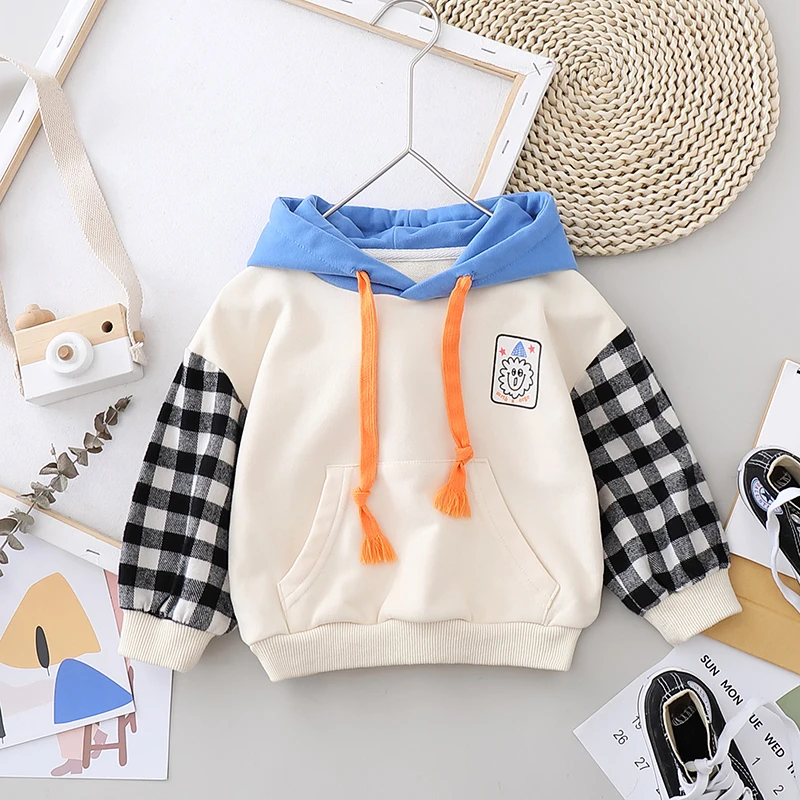 

New Spring Autumn Children Fashion Clothes Baby Boys Girls Letter Hooded T Shirt Kids Infant Clothing Toddler Casual Sportswear