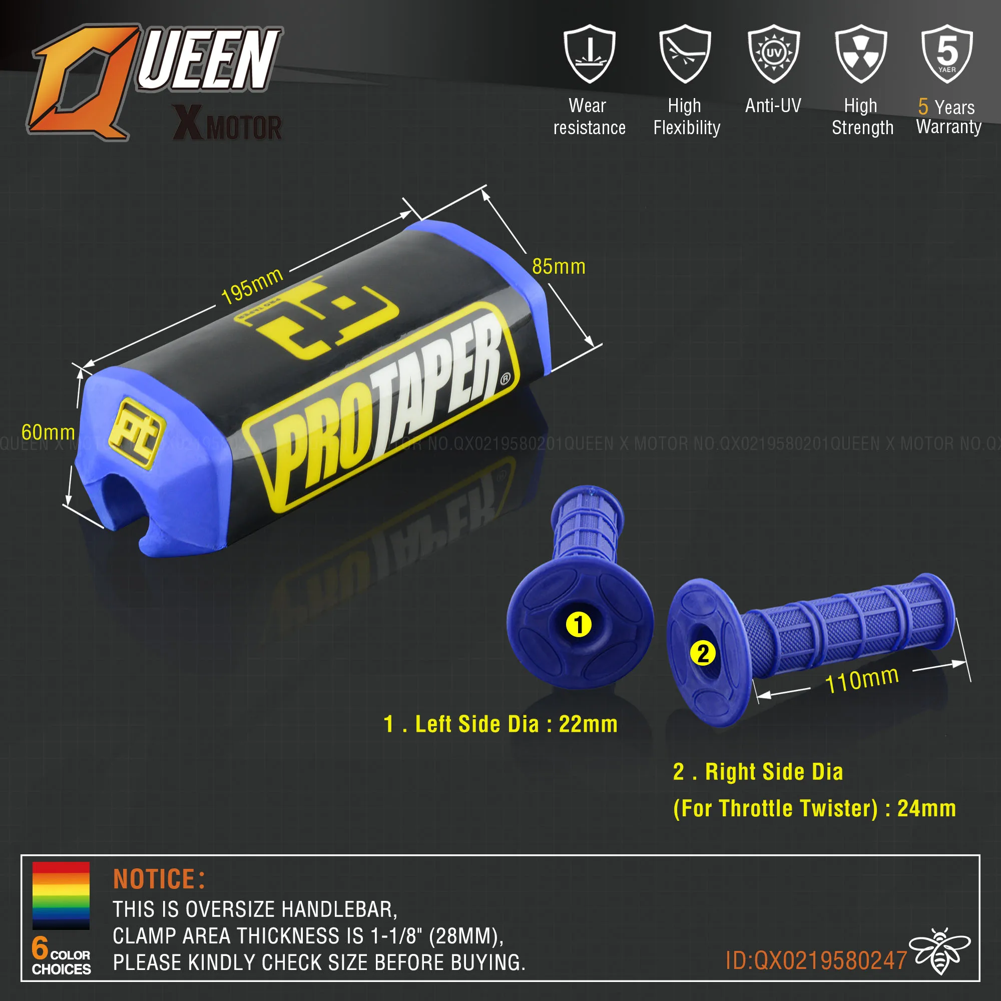 Руль для Pro Taper Pack Bar 1-1/8 &quot6 дней Fatbar Колодки Ручки Pit Racing Dirt Bike мотоцикл с адаптер cnc