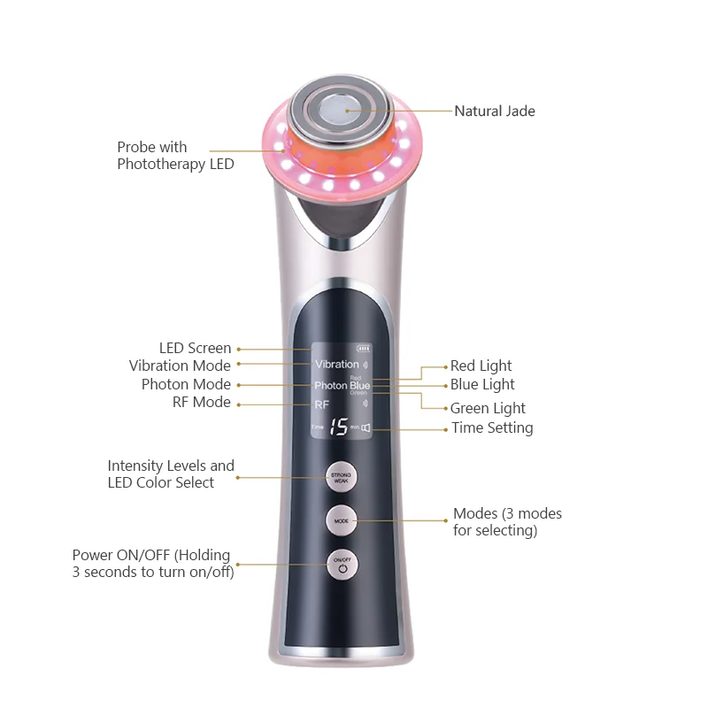 

1MHZ Radio Frequency Face LiftingMicrocurrent Device Phototherapy Facial Massage Anti Age Multinational Skin Care Beauty Device