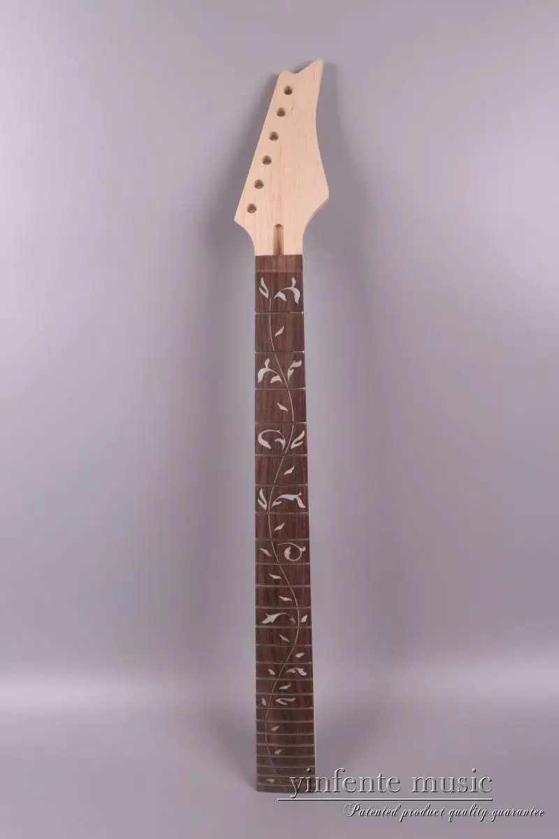

Новая сменная шейка для электрогитары 24 лада 25,5 дюйма Fretboard Vine инкрустация