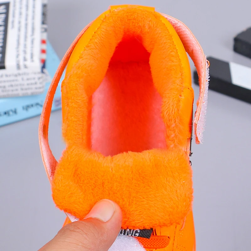 Детская зимняя обувь теплые плюшевые Водонепроницаемые зимние ботинки для