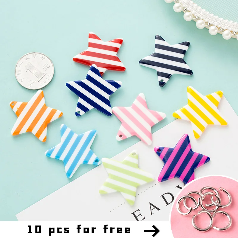 10 штук/упаковка звезда Смола со звездами и полосами для Шарм аксессуары