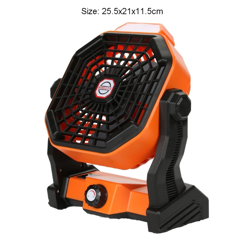 

USB Rechargeable Camping Fan with LED Lantern 5200mAh Battery Operated Powered Personal Fan for Desk Outdoor Travel