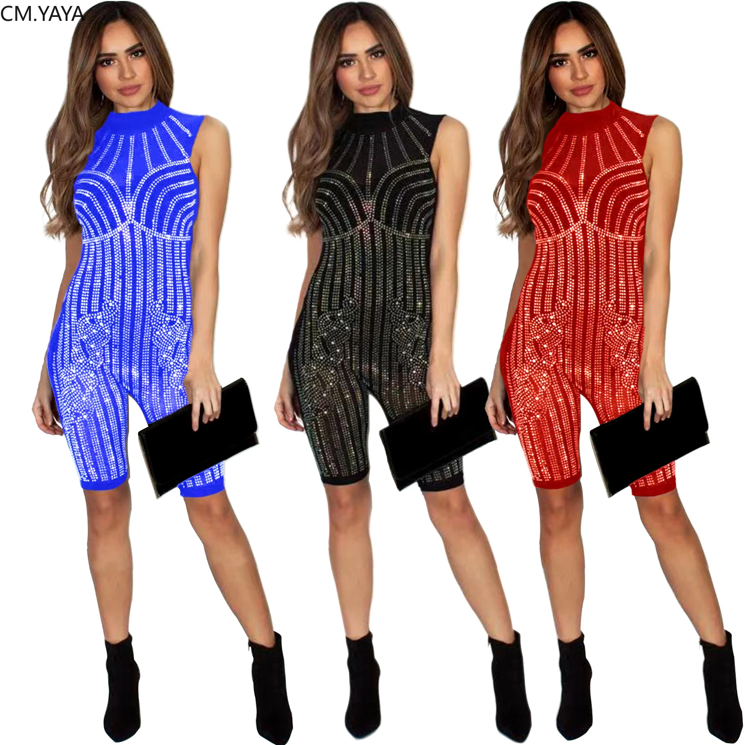 Женский сетчатый комбинезон GL пикантный Облегающий на осень и зиму вечерние