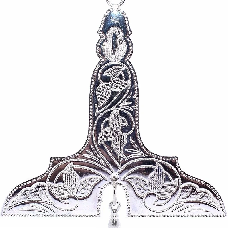 Золотистый/серебристый ошейник с высокой рельефной литой масонской украшение