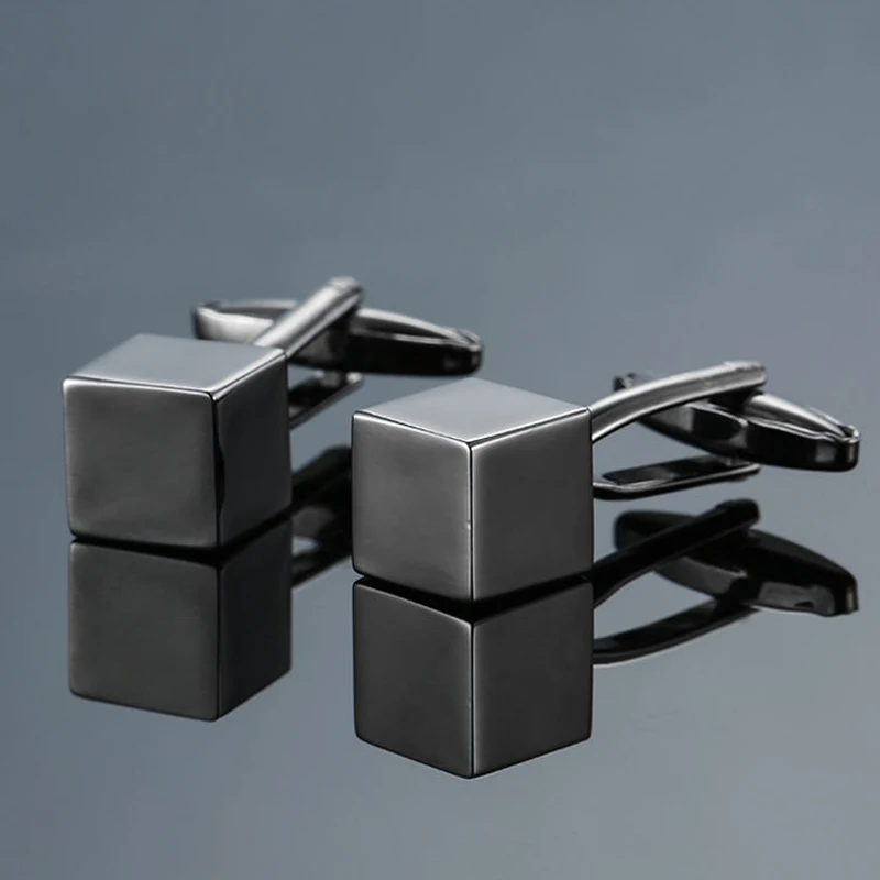 

High quality brass material silvery laser pattern building block Cufflink fashion men's French shirt Cufflinks wholesale retail