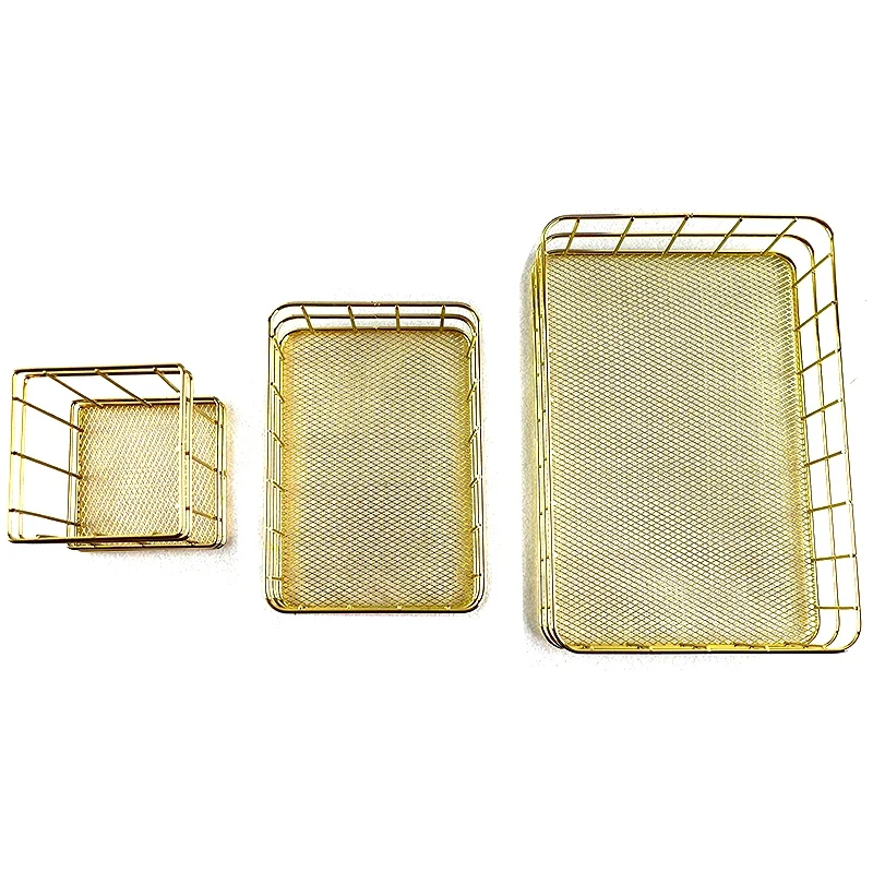 

Золотистый, многофункциональный металлический набор для хранения, бытовой ящик для хранения, офисный инструмент для хранения, косметика