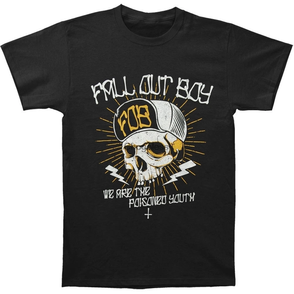 Модная приталенная черная футболка для отдыха мальчиков с ядовитым