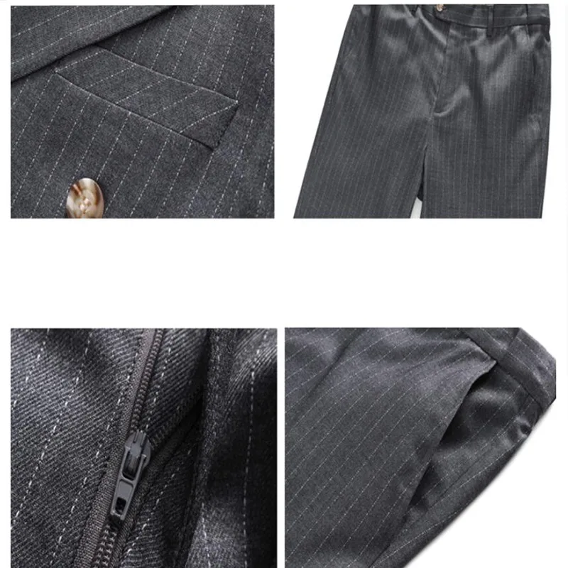 

(Jacket+Vest+Pants) 2021 Fashion Men Suit Slim Prom Wedding Suits Men Groom Tuxedo Jacket Pants Set Sky Blue Casual Man Blazer