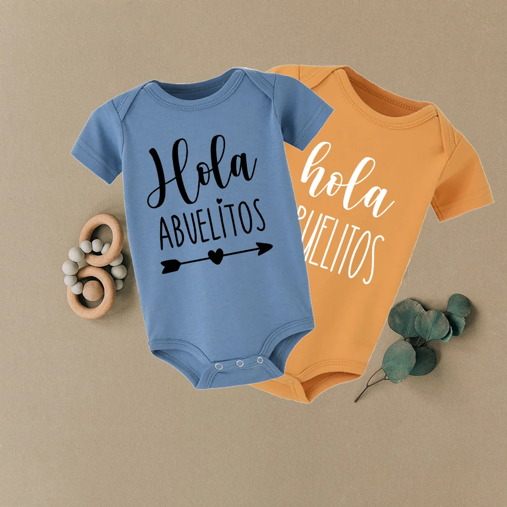 Боди Holy Abuelo Y Abuela объявление беременности из хлопка комбинезон для младенцев