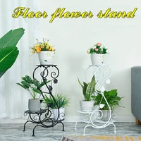 simple metal flower plant display stand home garden 3 tiers plant flower pot storage rack durable balcony flower stand 2 colors