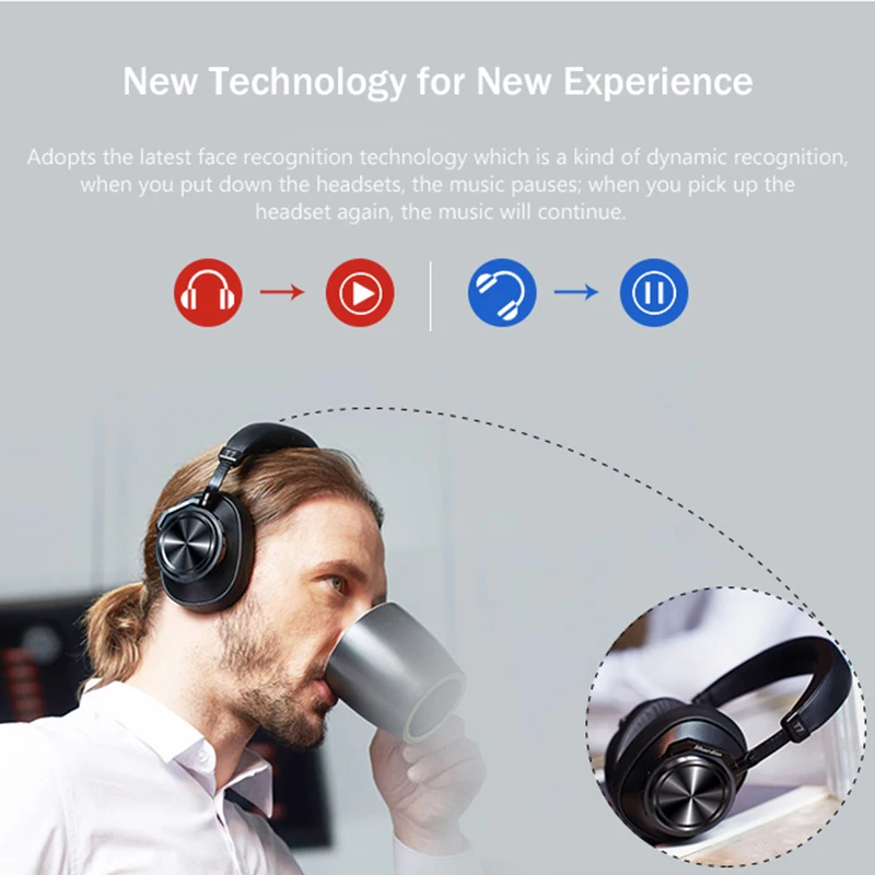 Оригинальные Bluetooth наушники Bluedio T7 Plus беспроводная гарнитура с шумоподавлением