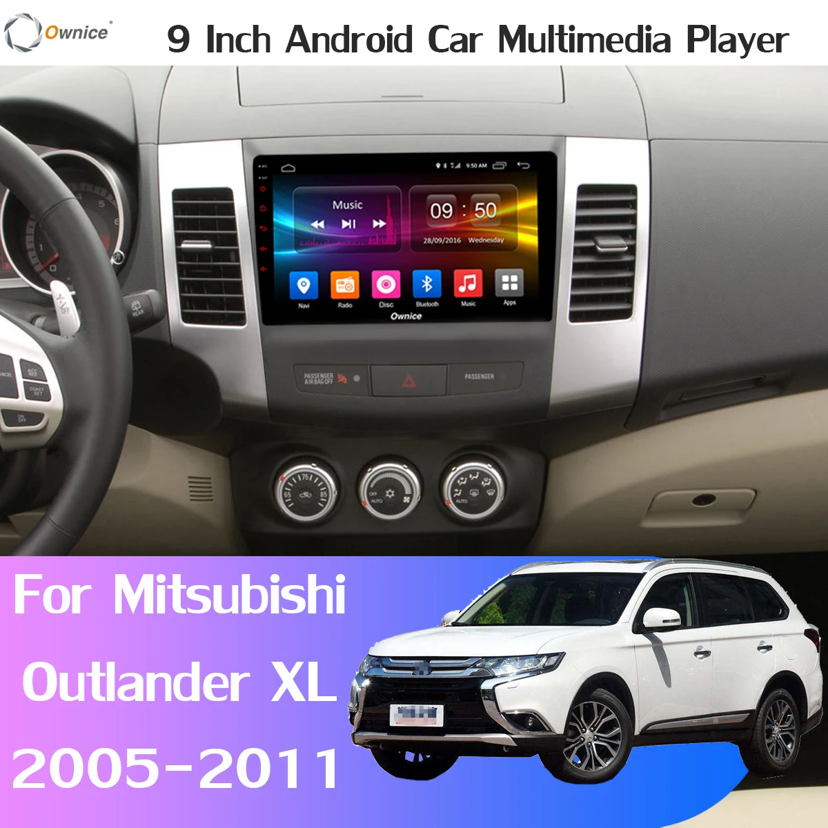 Панорамная фотомагнитола 9 &quot360 ° для Mitsubishi Outlander XL Peugeot 4007 Citroen C-Cross GPS Radio DSP CarPlay 4G
