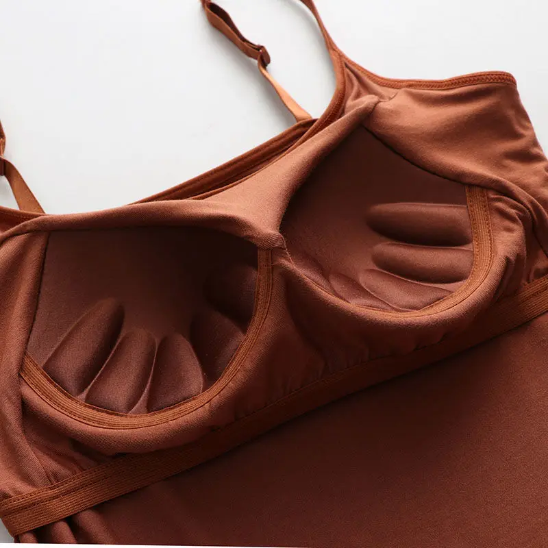 Women 2020 New Fashion New Padded Bra Tank Top Female Model Spaghetti Solid Cami Top Vest Ladies Built In Bra G05