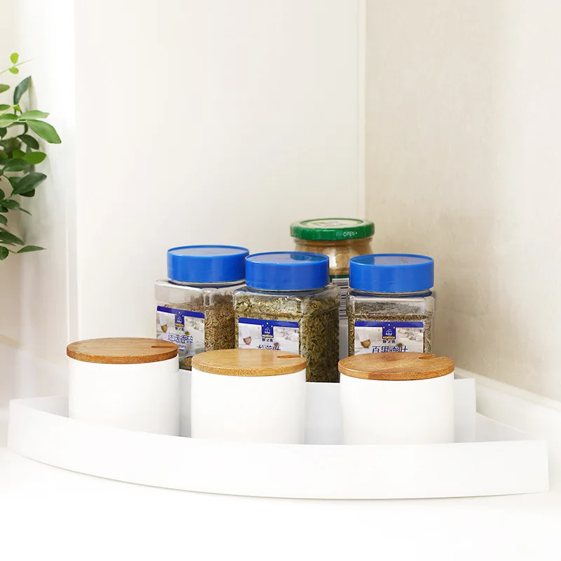 Spice Pantry Cabinet Organizer Plastic Seasoning Storage Rack Three-Layer Corner Type for Kitchen Bathroom | Обустройство дома