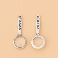 50pcslot tibetan silver magnifying glass charms pendants for necklace jewelry making accessories
