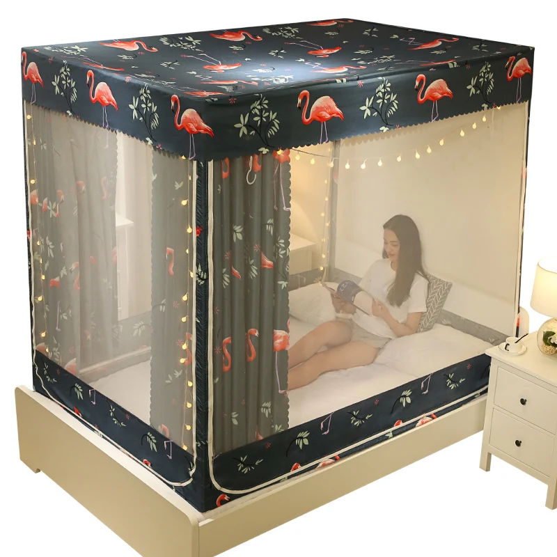 Домашняя Штора для кровати с москитной сеткой один корпус поддержкой полностью