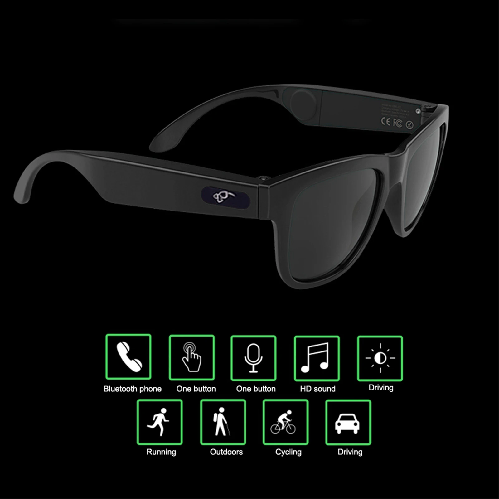 저렴한 G1 편광 선글라스 블루투스 뼈 전도 헤드셋 스마트 안경 스포츠 무선 헤드폰