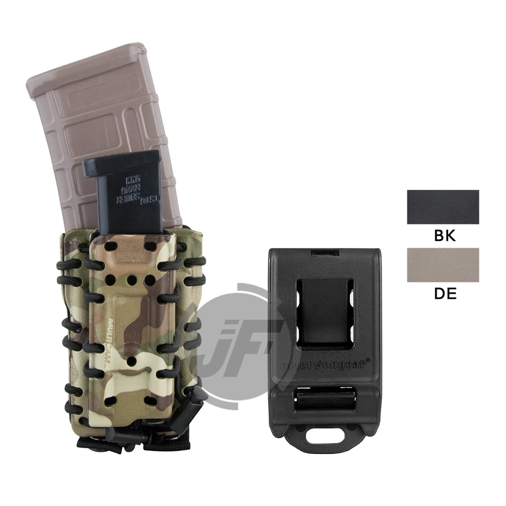 

Emerson Tactical 556 5.56 .223 & 9mm Mag Pouch MOLLE / Belt Magazine Carrier Holster Fits Up To 2" Belt