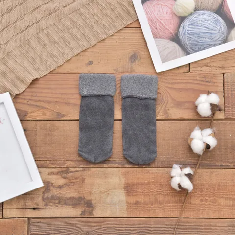 Зимние плюшевые утепленные детские носки из хлопчатобумажной смеси, теплые бархатные детские напольные Чулочные изделия для девочек и мальчиков
