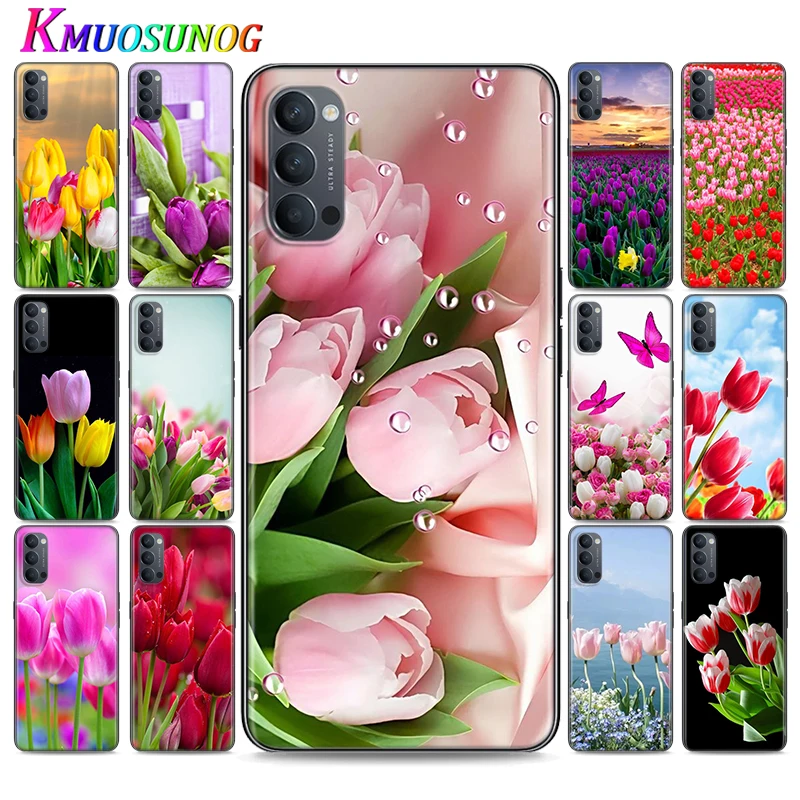 

Silicone Cover Spring Tulips flower for OPPO Reno 4 3 Pro 10X Zoom 2 Z F ACE X2 Pro 5G A5 A9 2020 Phone Case