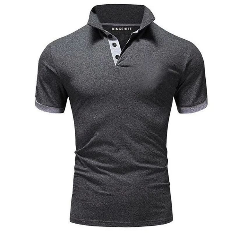 

Mens Clothing 2019 Summer Short Sleeve Polo Solid Slim Shirt Men Casual Regular Polos Breathable Button polo Shirt 6 color S-XXL