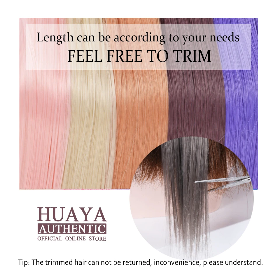

HUAYA Synthetic Color Straight Hair Two Clip In Hair Extensions Heat Resistant Rainbow Hair Piece for women Blue Orange Red