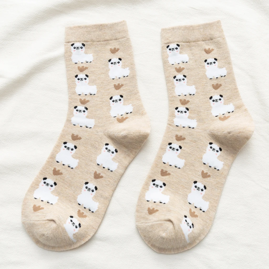 

Lovely Pure Ladies Socks Spring Summer Cartoon Interesting Korean Breathable Girl Long Socks For Women Girl Gift