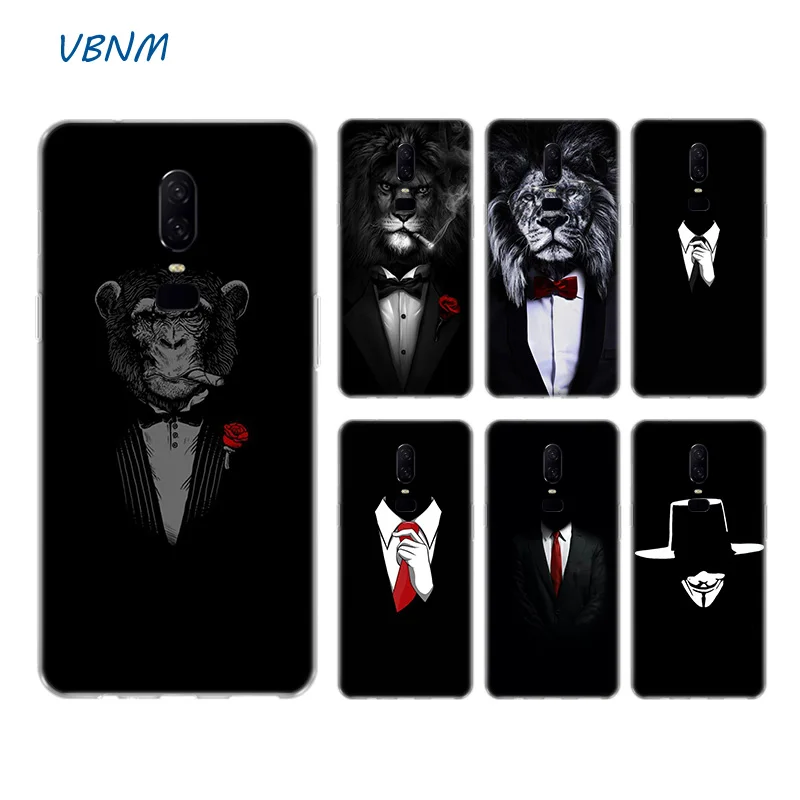 Костюм Человек вещи): рубашка с галстуком Лев чехол для OnePlus 1 + 8 8T Nord 7T 7 Pro 6 6T чехлы