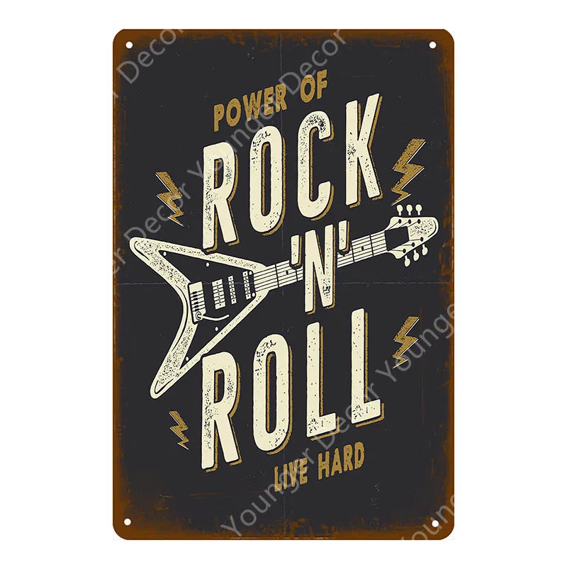Hard Rock Music Fstival Tin Signs Vintage Metal Plaque Retro Jazz Kiss Band Wall Art Poster For Bar Pub Club Decor YA008 | Дом и сад