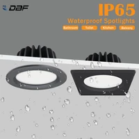 dbfip65 waterproof led spot light 5w 7w 9w 12w 15w roundsquare recessed spot lights bathroom ceiling light 3000k4000k6000k