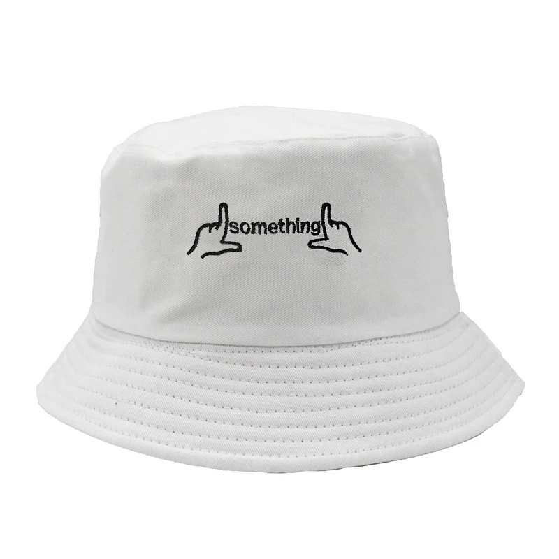 Двусторонняя одежда палец что то вышивка Панама мужская шляпа Для женщин Летняя