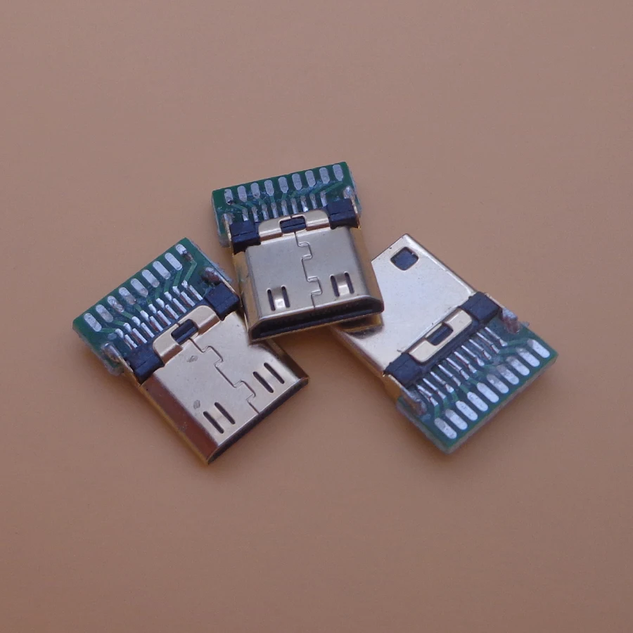 1 шт. DIY Mini HDMI совместимый тип C Штекерный разъем типа папа 19 контактный PCB +