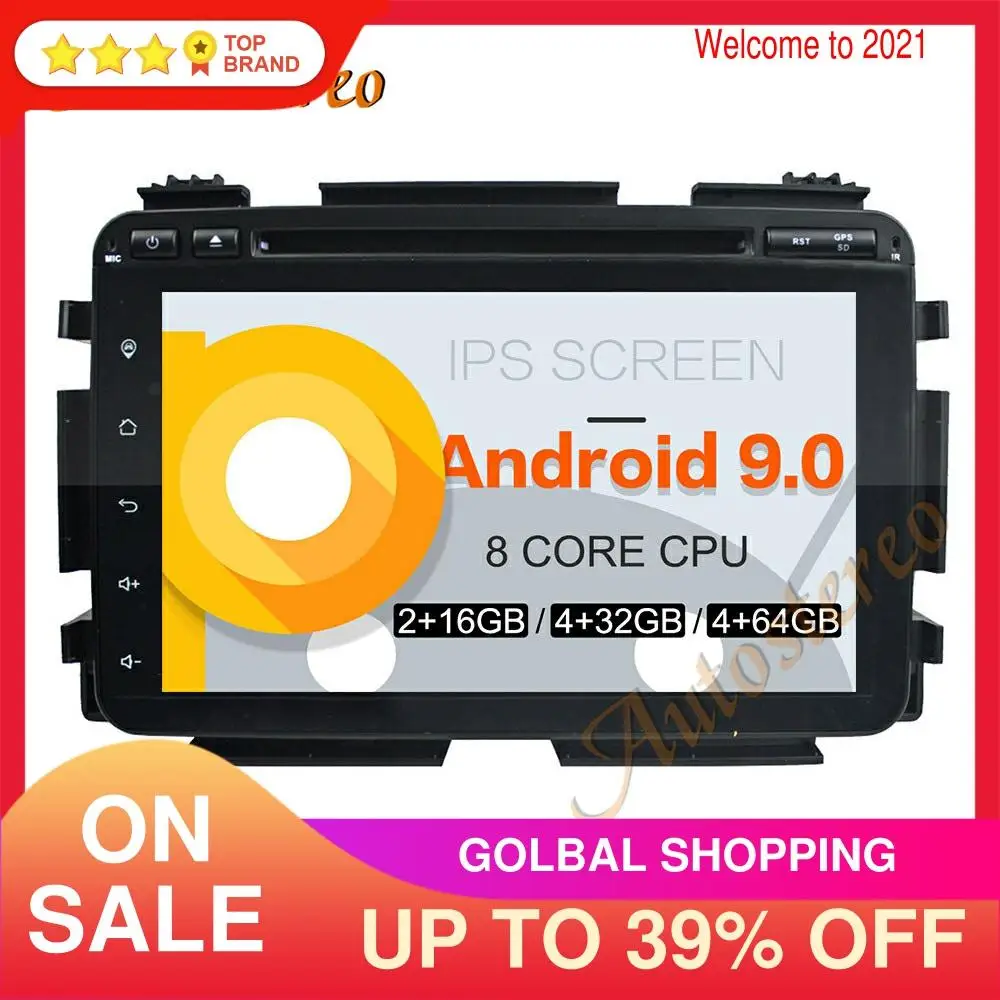 

Автомобильный DVD-плеер DSP Android 9.0 PX5/PX6 GPS-навигация для Honda HRV/Vezel 2015 + автомобильное радио стерео головное устройство мультимедийный плеер
