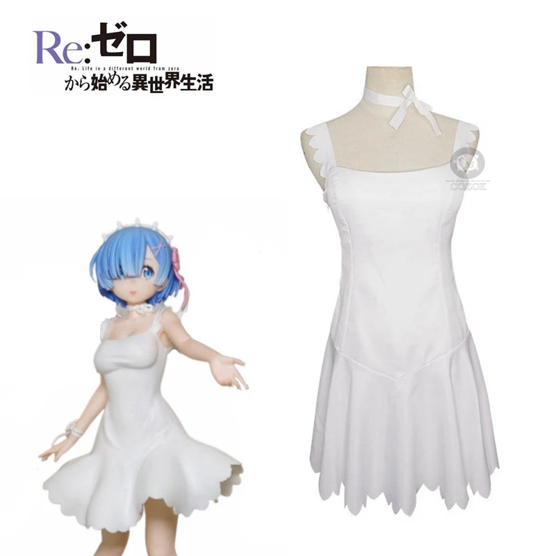 

Anime Re Zero Sexy Women Ram Rem Angel Sexym White Dress Cosplay Costume