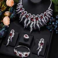 godki famous brand blue cz luxury dubai jewelry sets for women wedding party zircon crystal indian bridal jewelry set gift